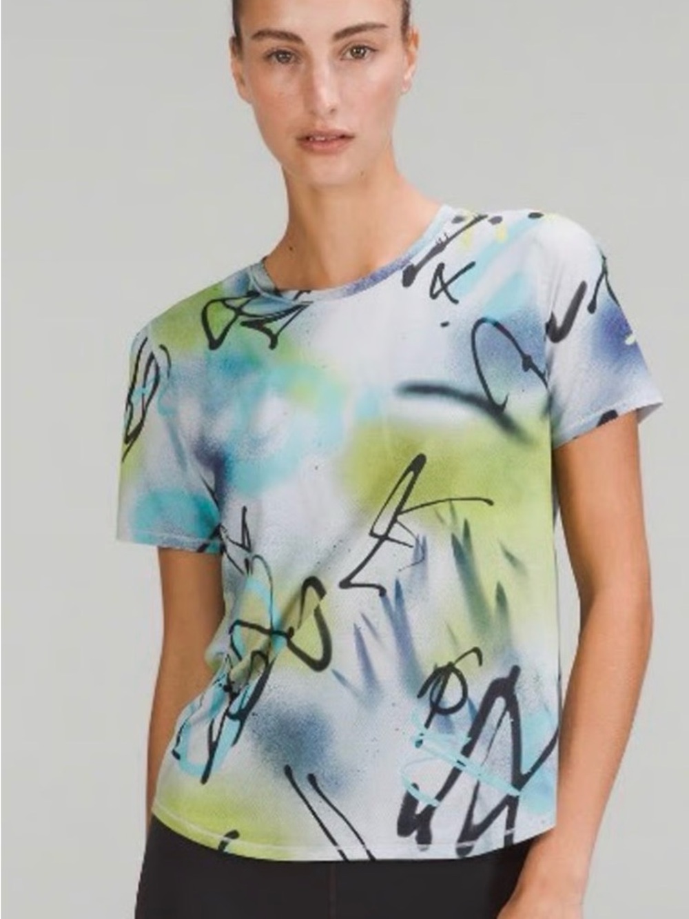 lululemon athletica Short Sleeve Graffiti Print Tee - Blue, Green, Black